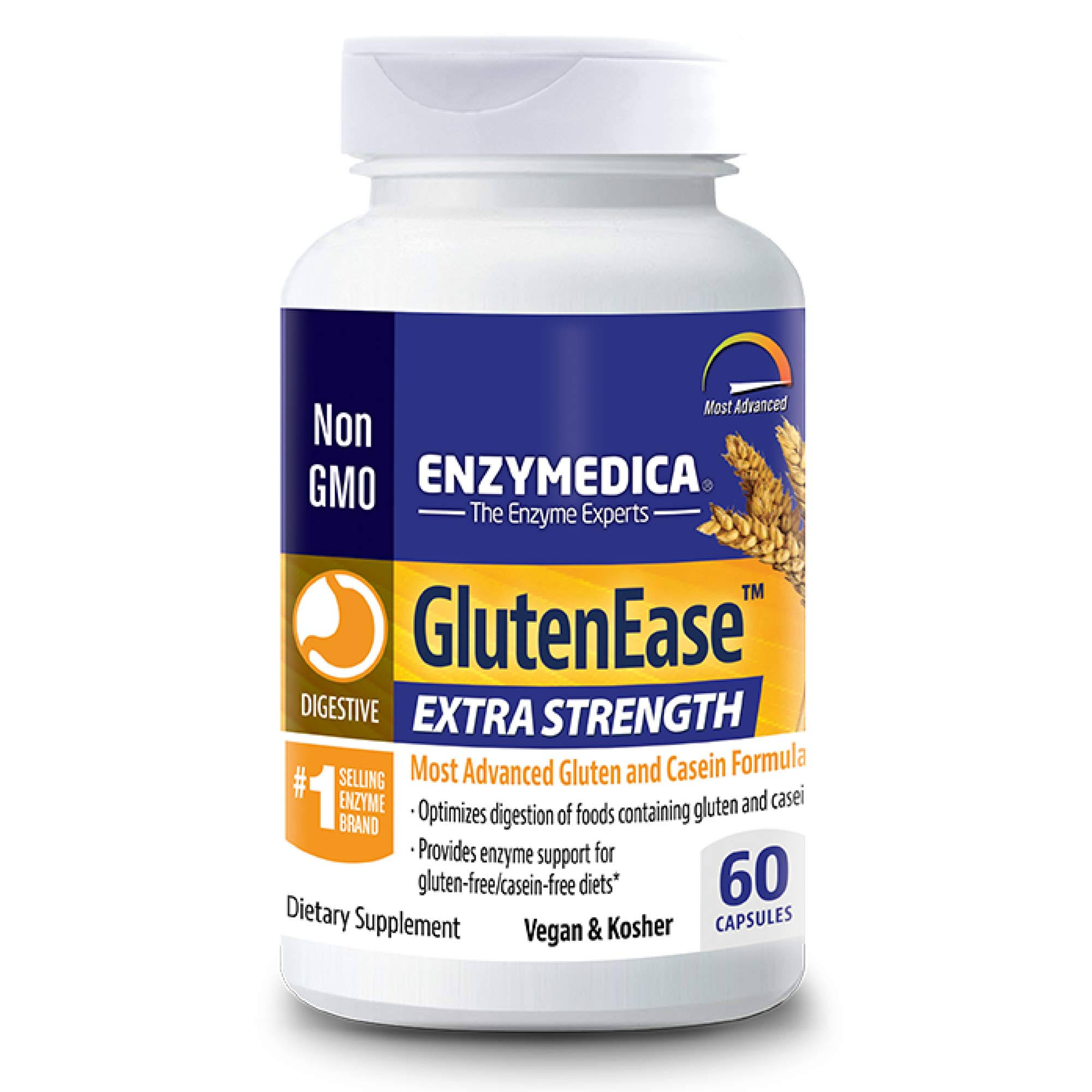 Enzymedica GlutenEase 2x Supplement - 60 Capsules