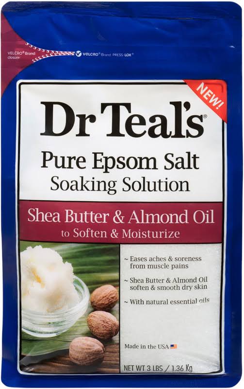 Dr Teal's Pure Epsom Salt Soaking Solution - Shea Butter & Almond, 1.36kg