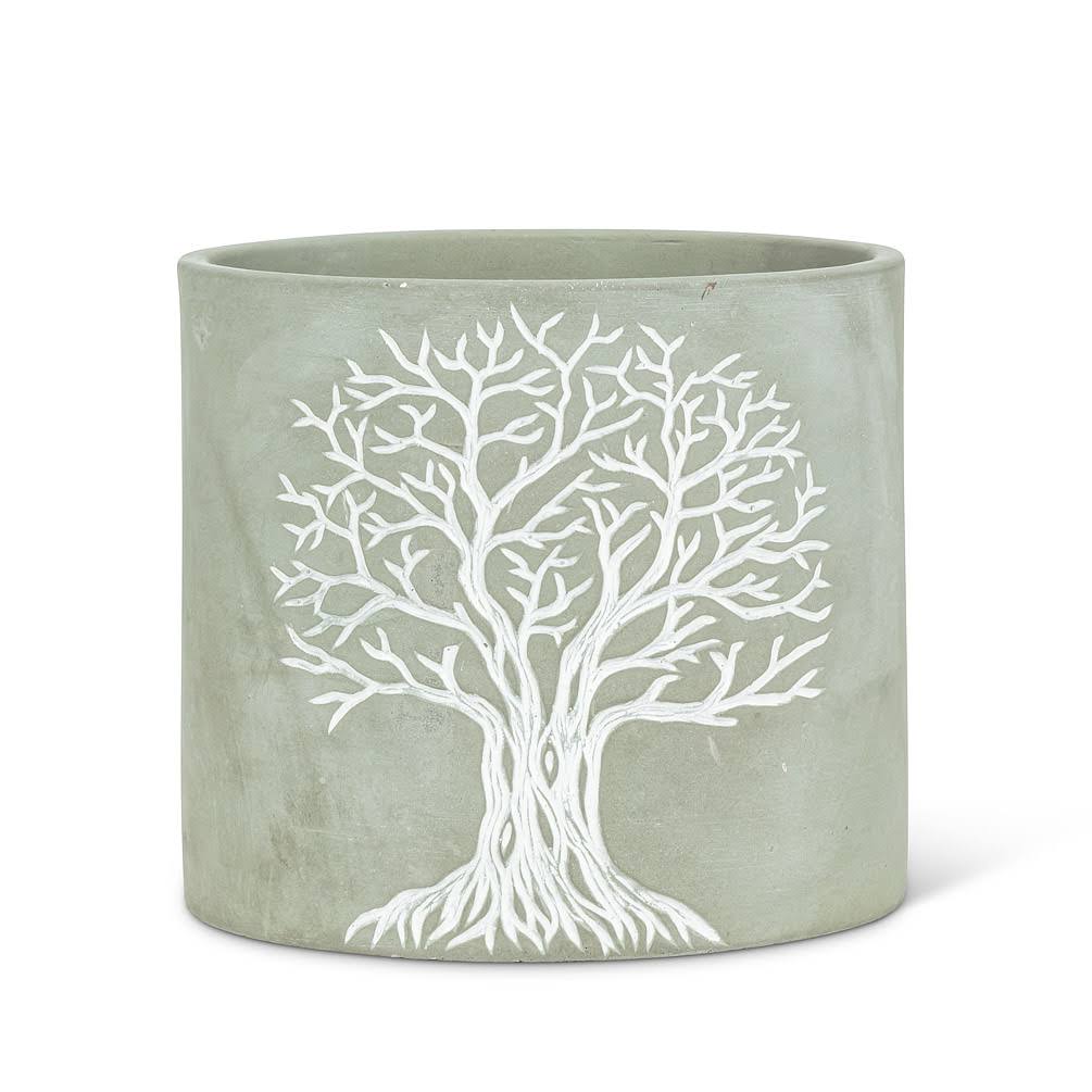 Abbott Collections AB-27-WISDOM-LG 6.5 in. Tree of Life Planter Grey - Large