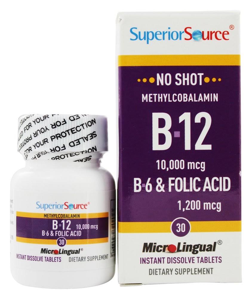 Superior Source No Shot B12 Methylcobalamin 10,000 MCG B6 & Folic Acid