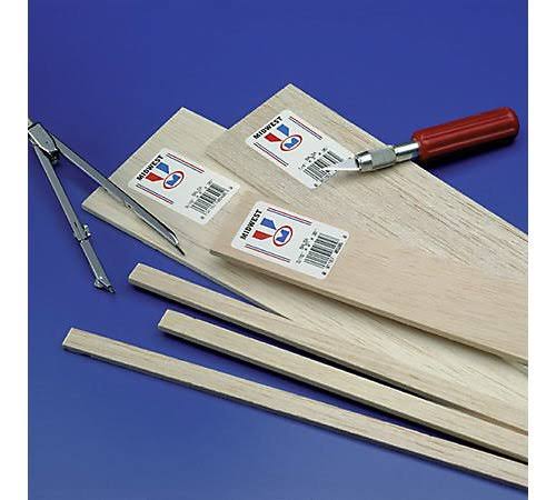 Midwest Products Co. MID6028 Balsa Strips 1/16 x 3/8 x 36 (28)
