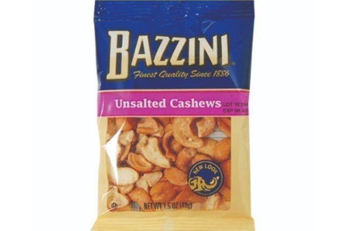 Bazzini Roasted & Unsalted Cashews - 1.5oz, 12pk