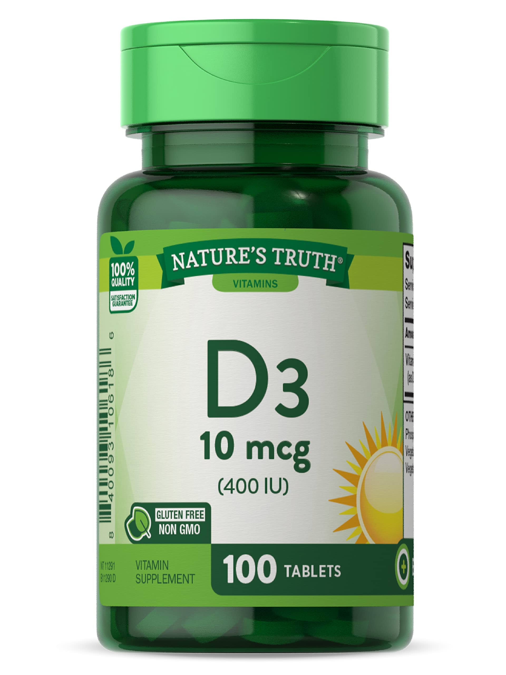 Nature's Truth Vitamin D3 400 IU Dietary Supplement - 100ct