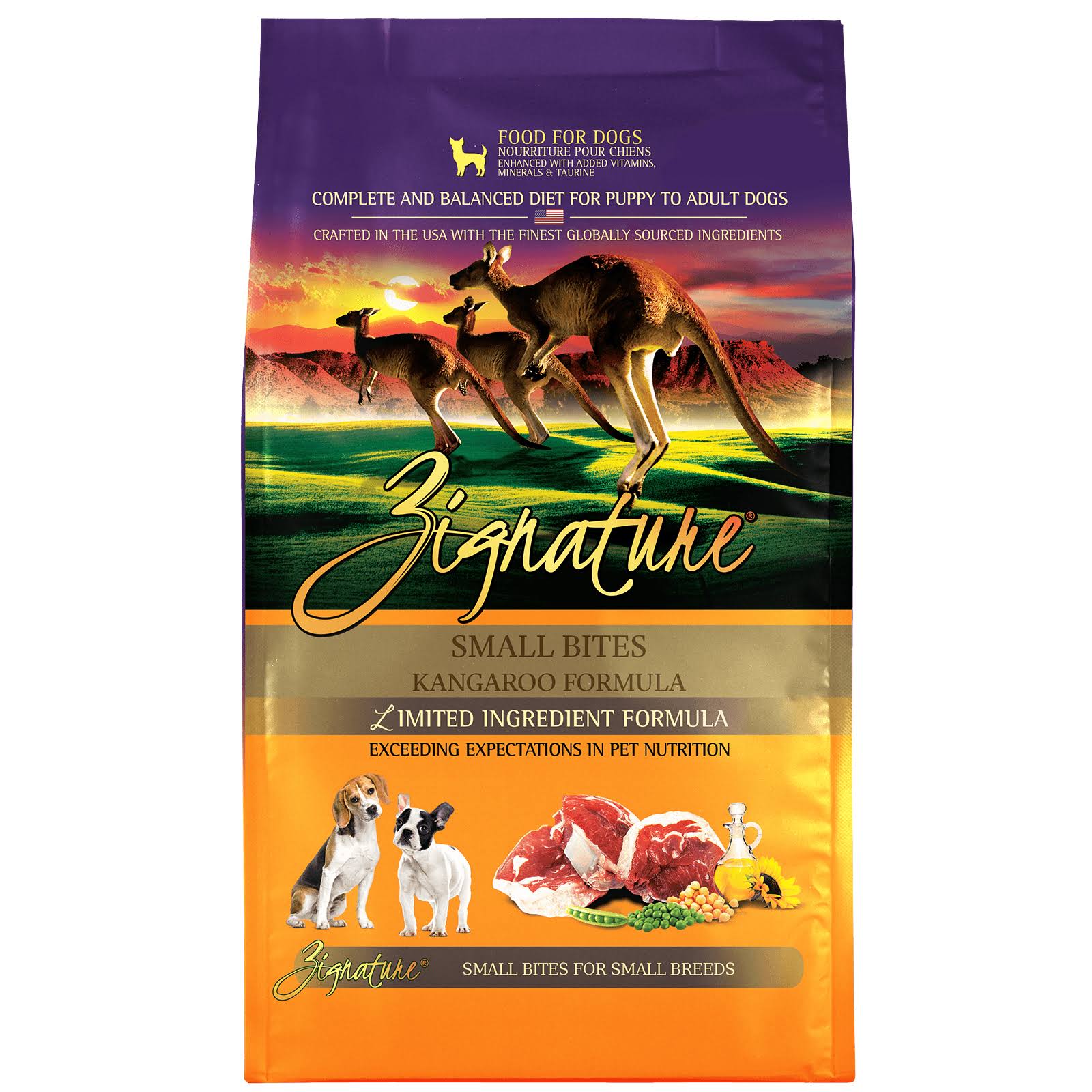 Zignature Grain Free Kangaroo Small Bites Formula Dry Dog Food 1.8kg