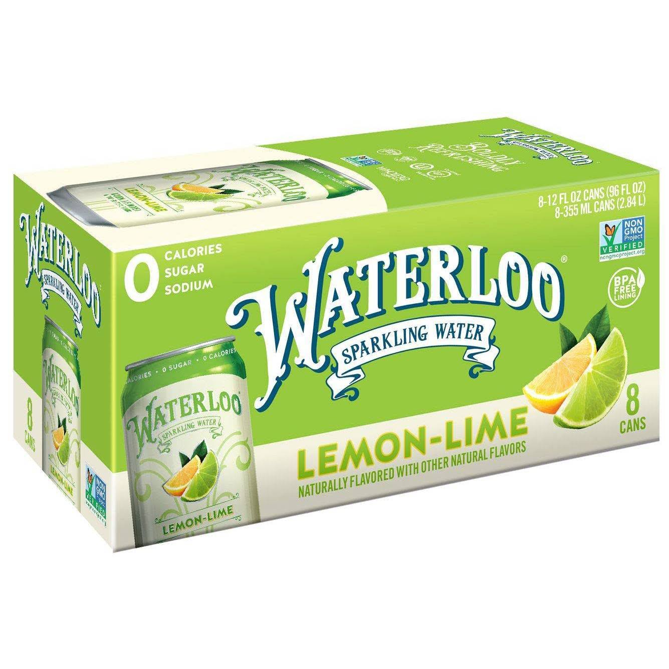 Waterloo Lime Sparkling Water - 12oz, 8ct