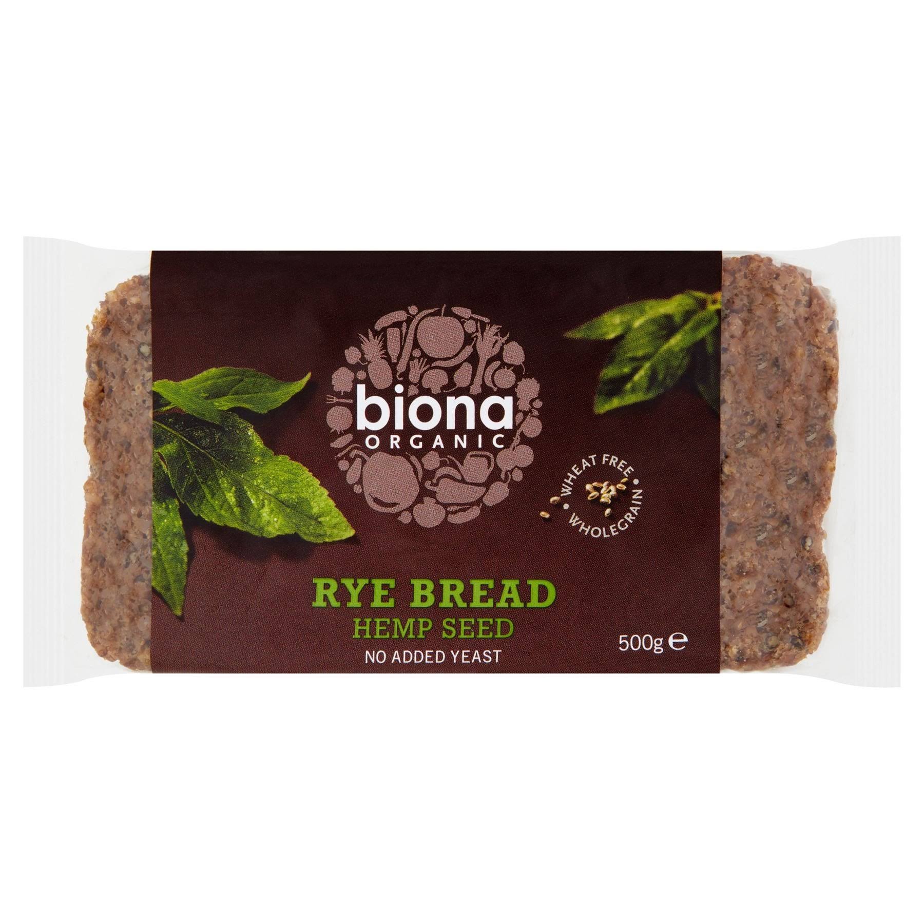 Biona Organic Rye Bread With Hemp Seeds - 500g