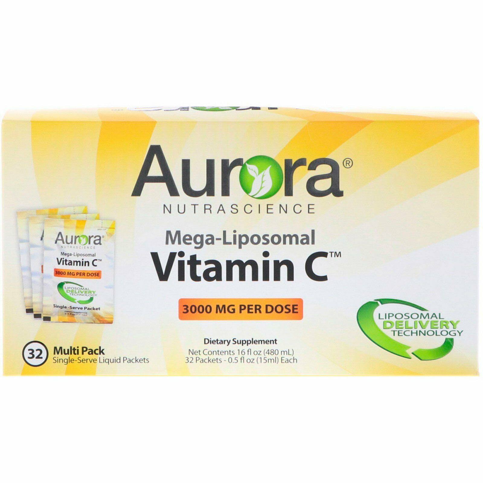 Aurora Nutrascience Mega-liposomal Vitamin C - 3000mg, 32 Packets, 15ml