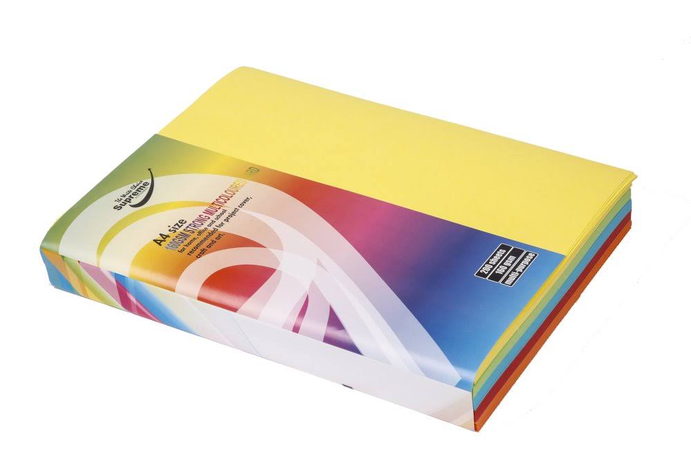 A4 Bold Colours 200 Pack 160 Gram Card By Supreme Stationery