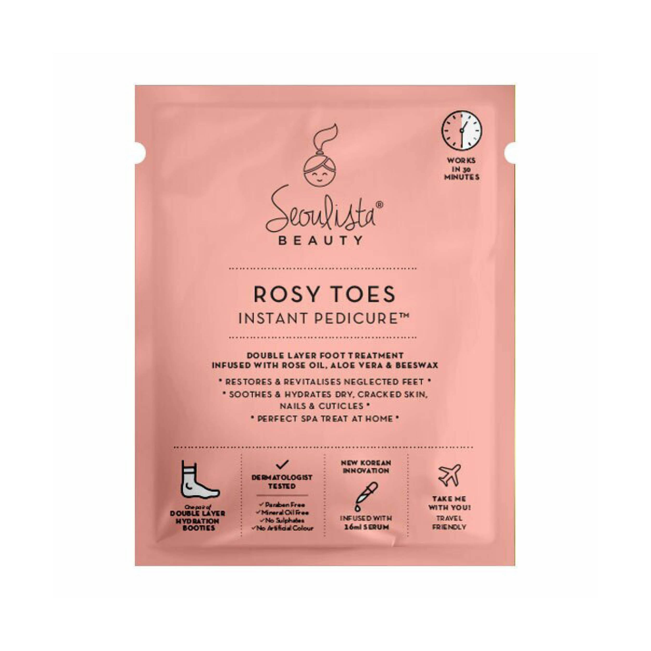 Seoulista Beauty Rosy Toes Instant Pedicure Foot Mask