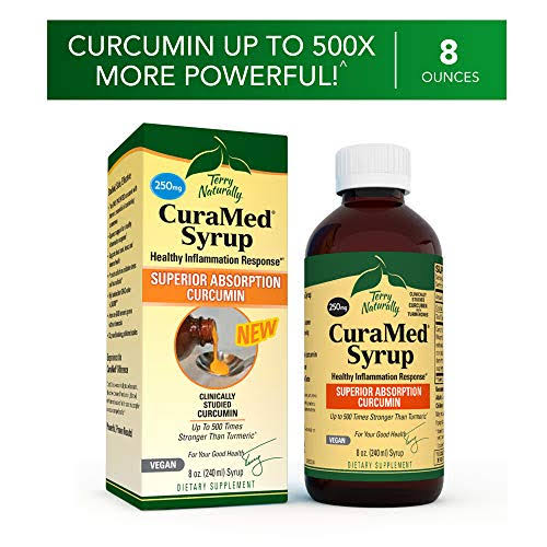 Terry Naturally CuraMed Syrup - 250 mg BCM-95 Curcumin, 8 fl oz - Prom