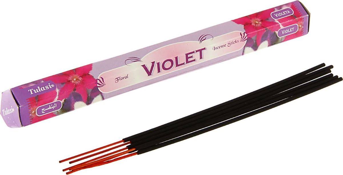 Tulasi Incense Sticks (Violet) - 20 Stick Hex Pack