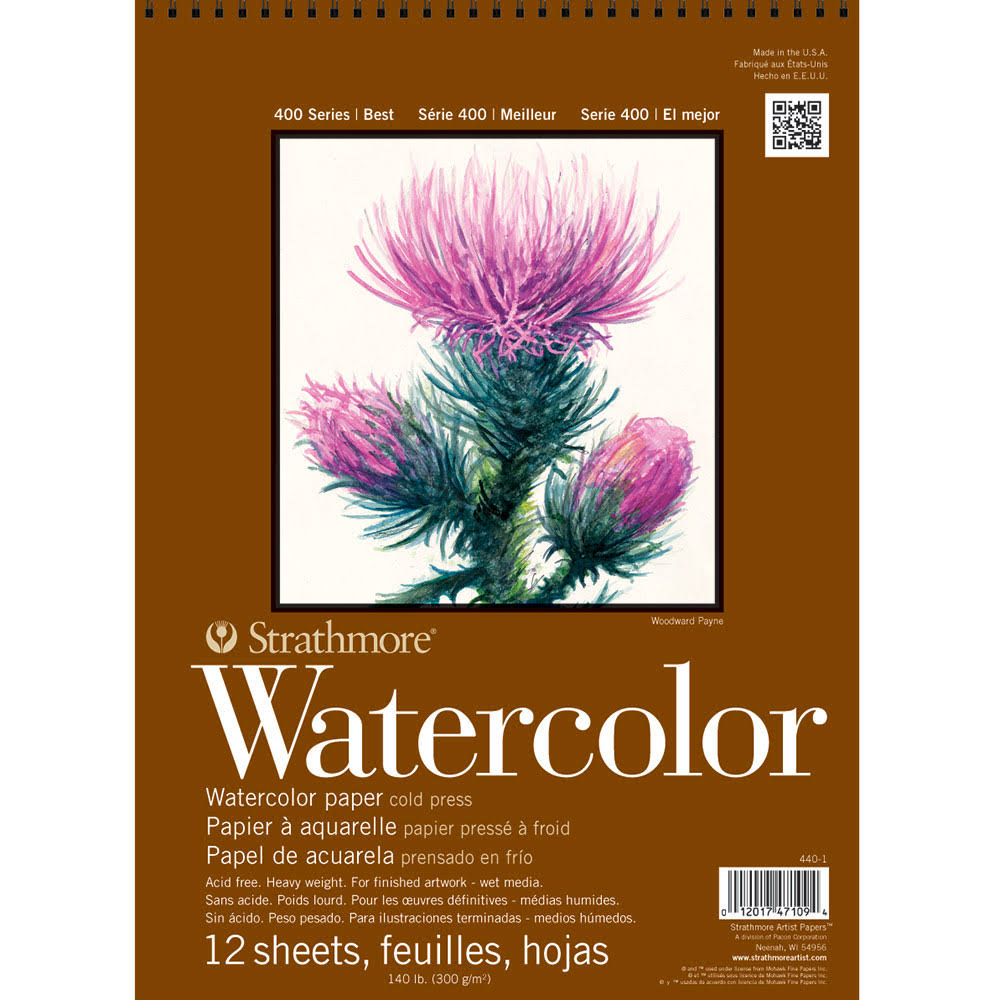 Strathmore 400 Series Watercolor Pad - 5.5"x8.5", Tape Bound, 12 Sheets