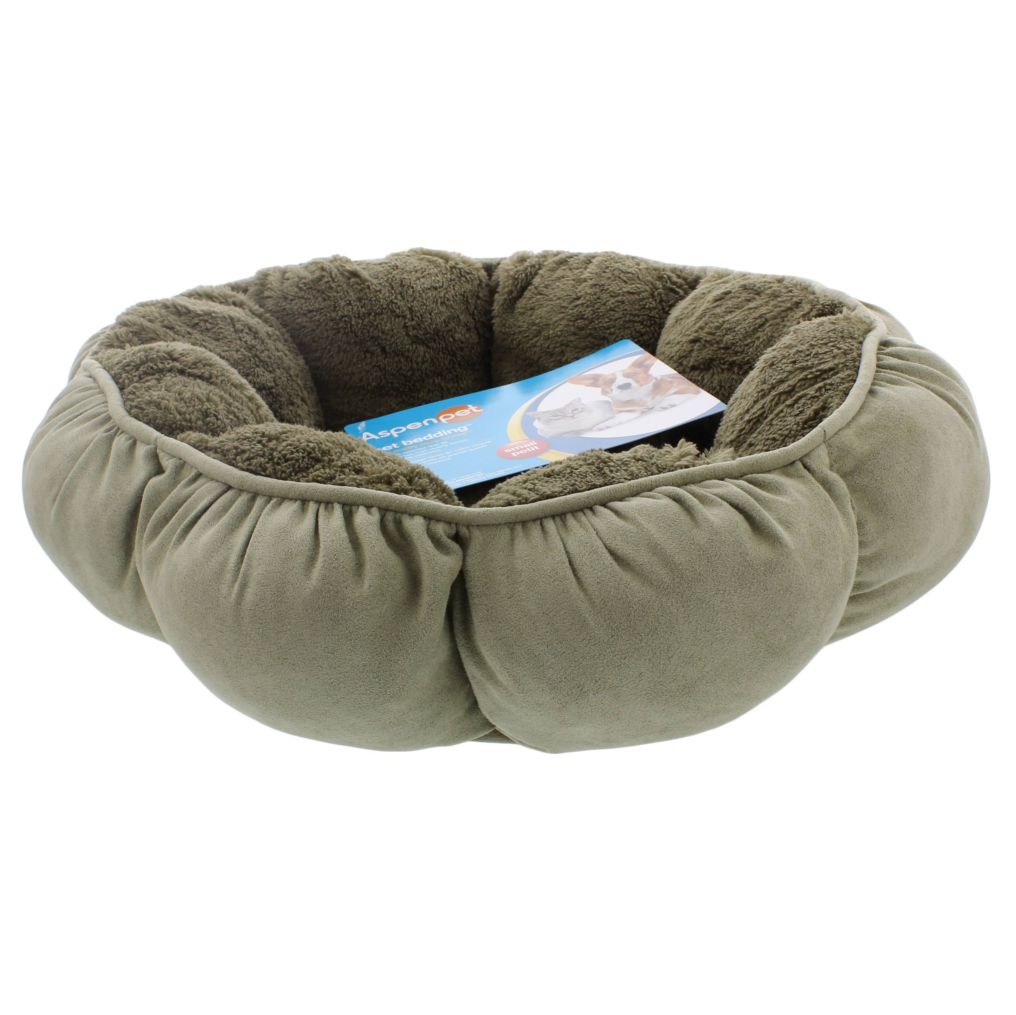 Aspen Pet Puffy Round Cat Bed - 18", Assorted Colors
