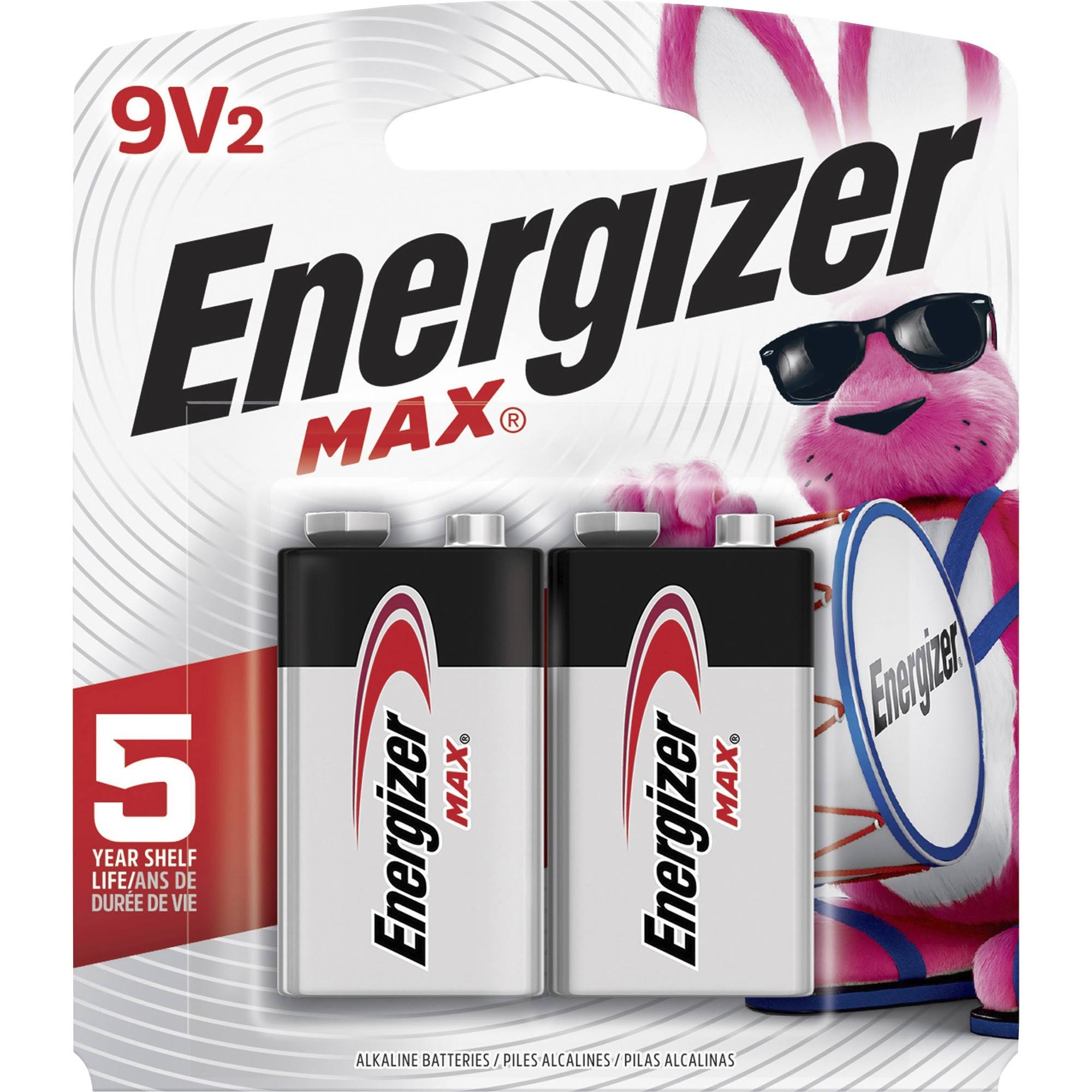 Energizer Max Alkaline Batteries - 9V, 2pk