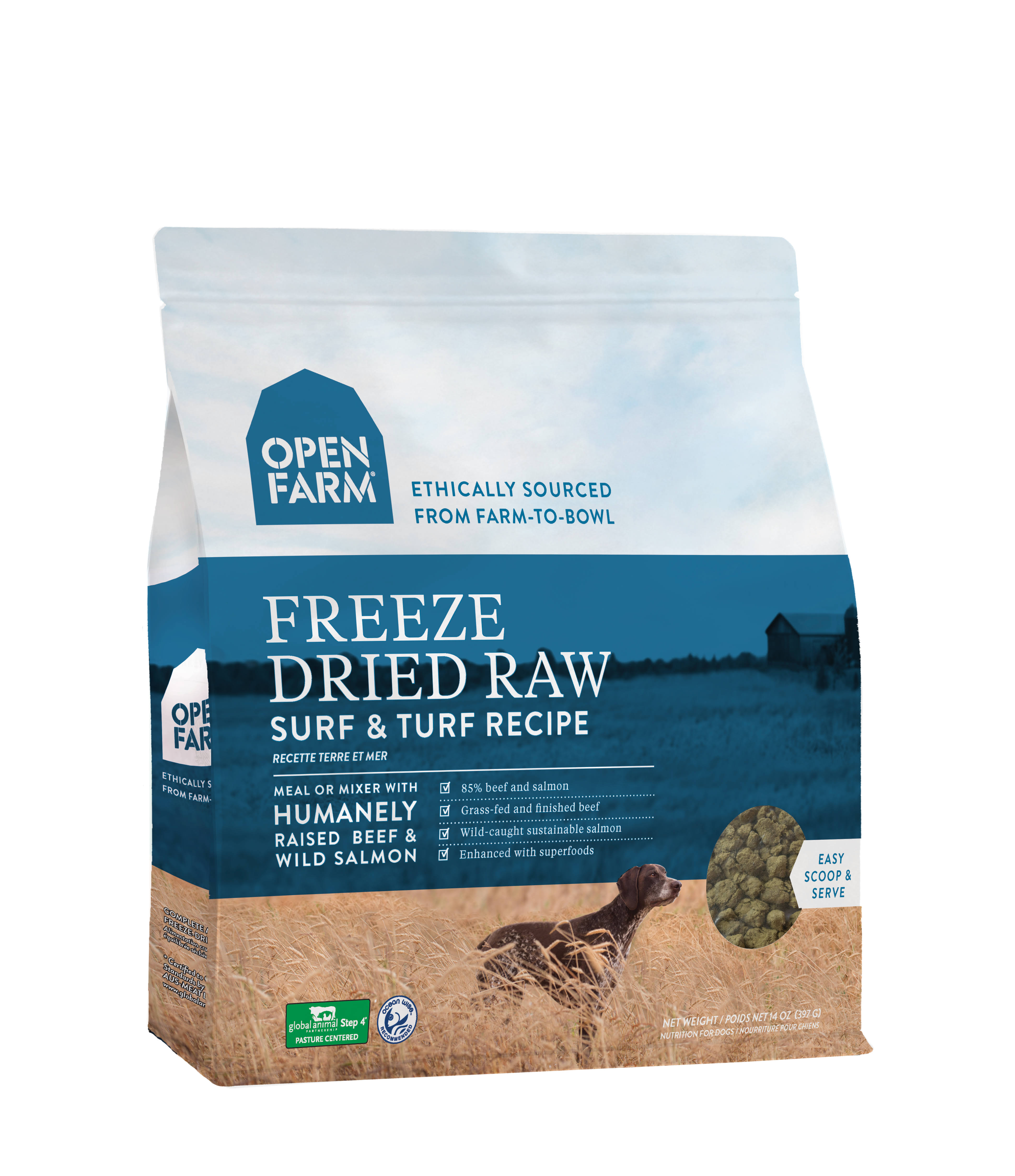 Open Farm Freeze Dried Raw Surf & Turf Dog Food - 13.5 oz