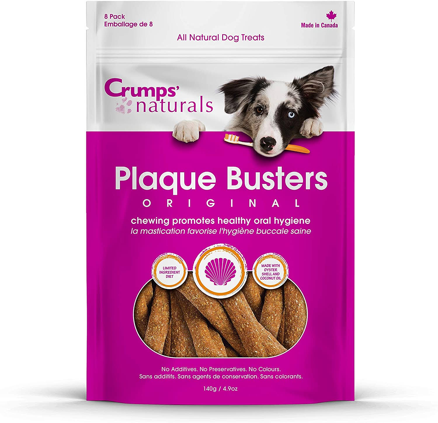 Crumps' Naturals Original Plaque Busters, 7''- 8 Pack