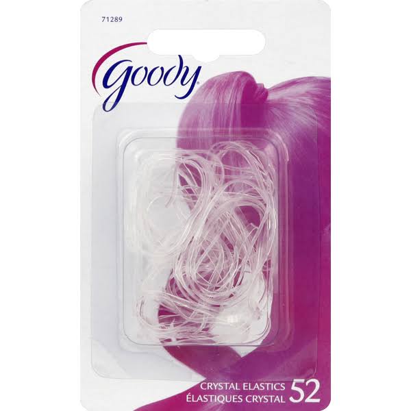 Goody Elastics Crystal Clear Ouchless Poly Elastic Hair Bands - 52pcs