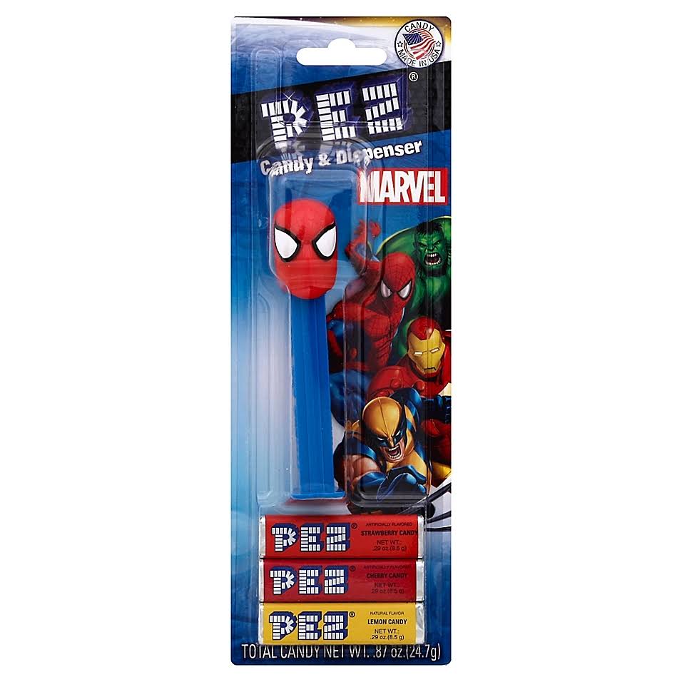 Pez Marvel Sweets Dispenser with 3 Candy Packs