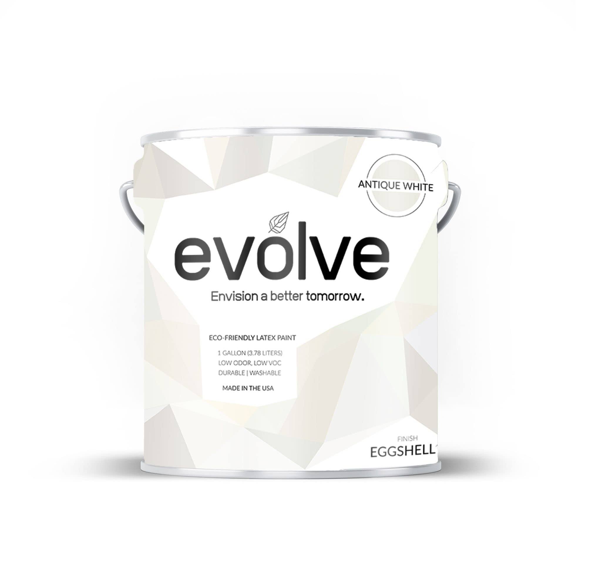 Evolve Paint & Primer: Environment-friendly, Low Sheen with One-Coat Coverage for Interior & Exterior Surfaces (Antique White, 1-Gallon)