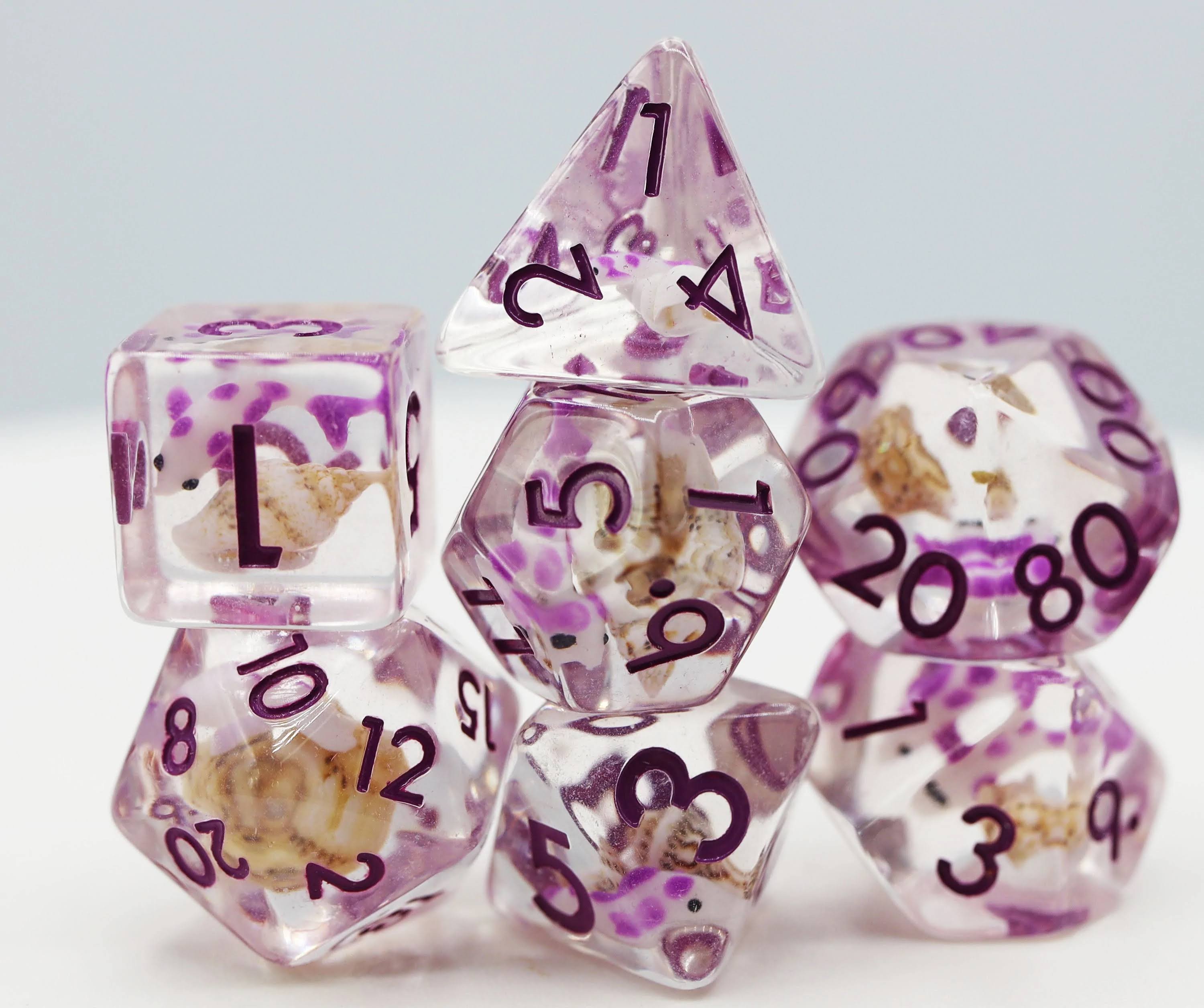 Dice and Gaming Accessories Polyhedral RPG Sets Stuff-Inside Purple Koi (7)