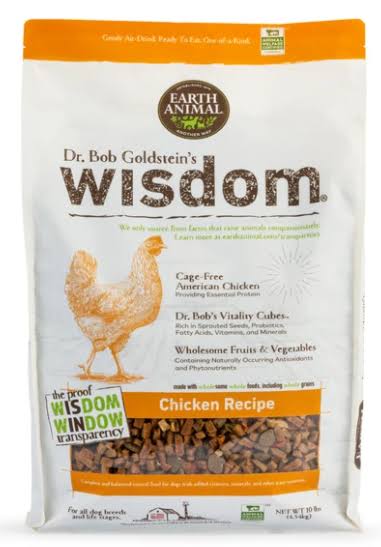 Earth Animal Dr. Bob Goldstein's Wisdom Dog Food Chicken Recipe