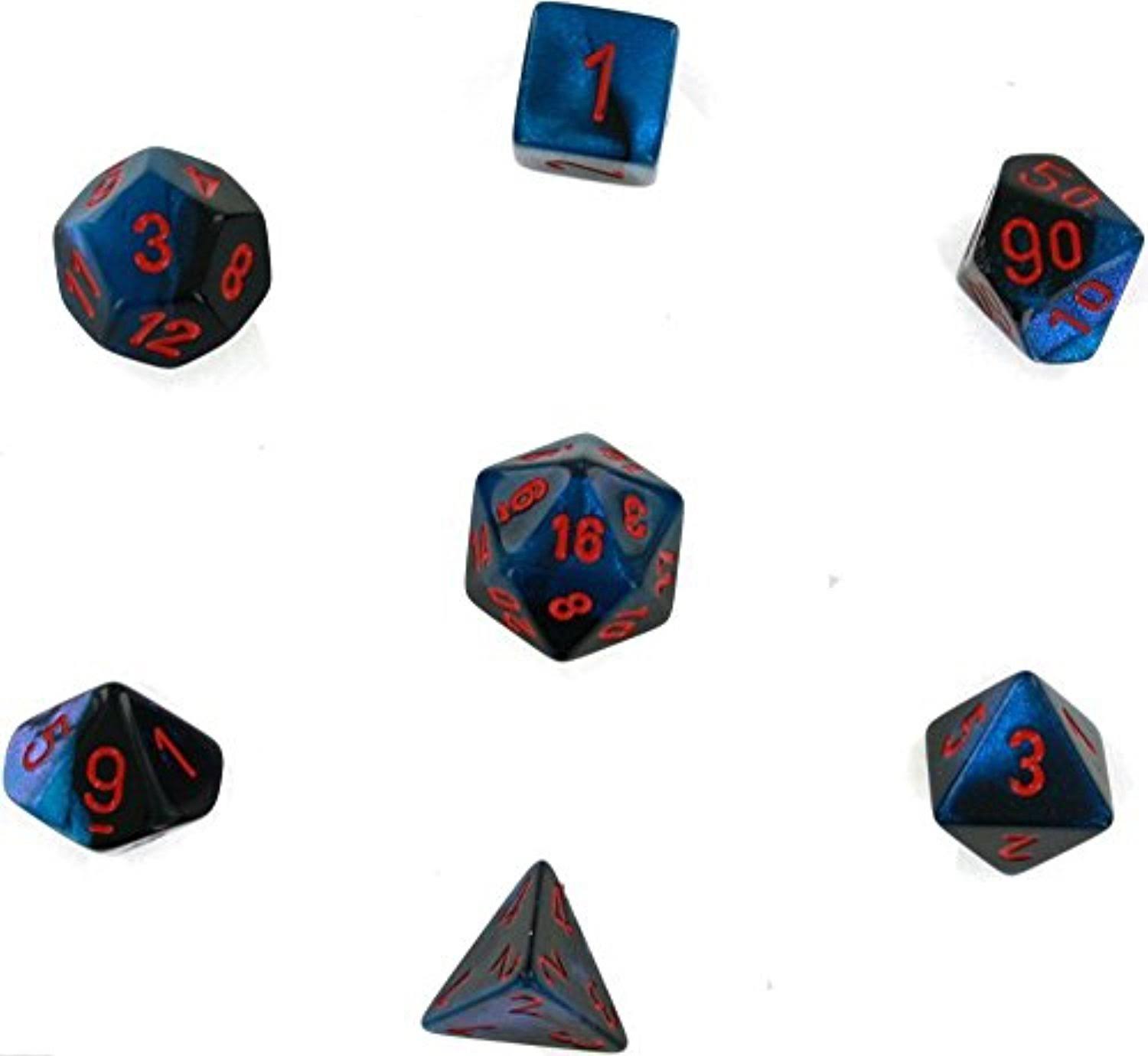 Chessex Gemini Polyhedral Starlight Die Set - Red & Black