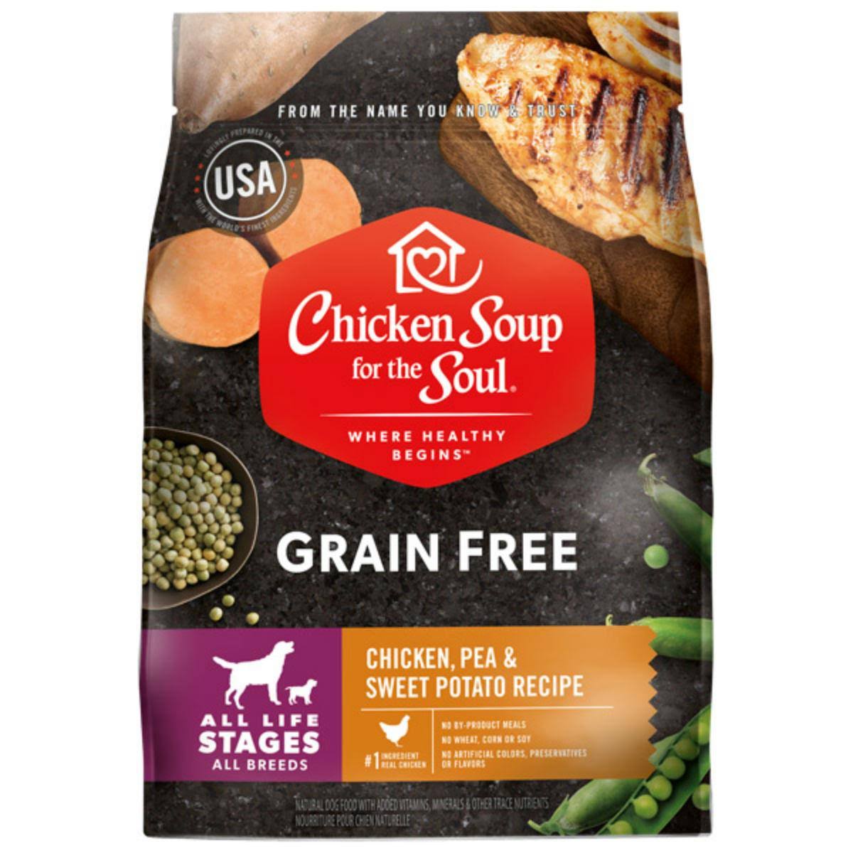 Chicken Soup for the Soul Grain Free Chicken Pea Sweet Potato Dry Dog Food, 4 lb