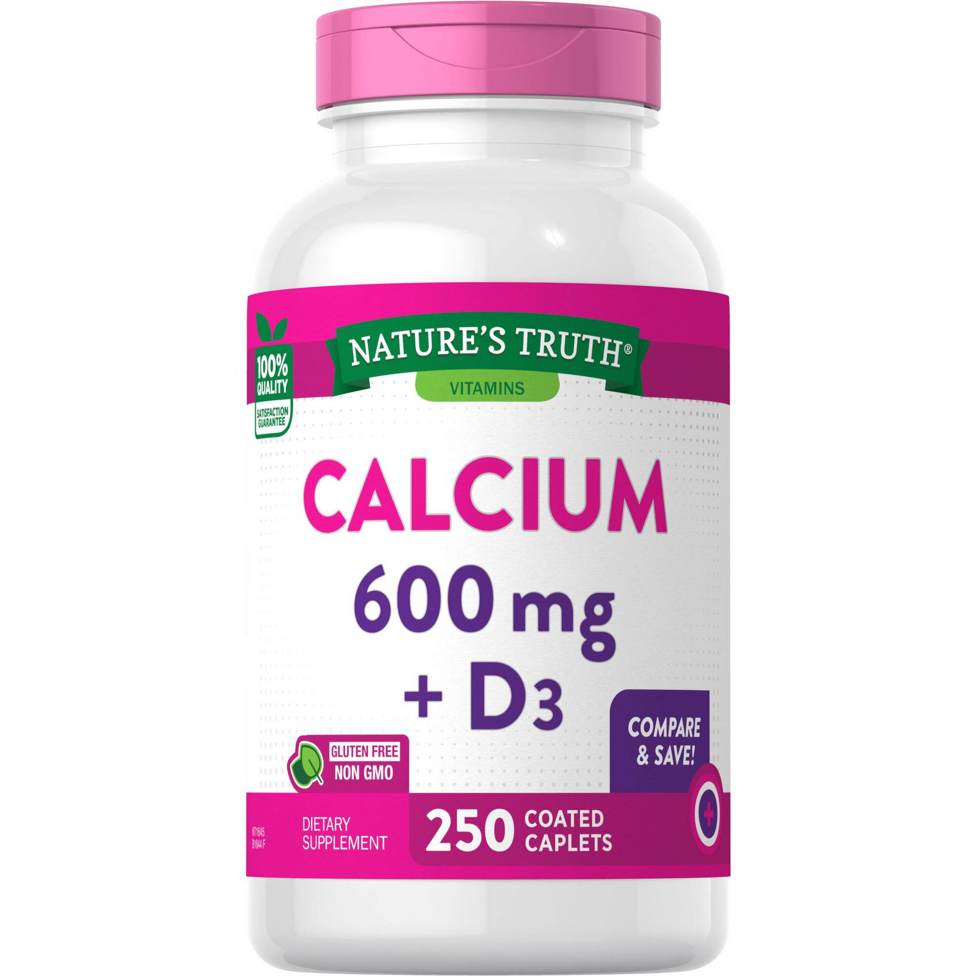 Nature's Truth Calcium Plus Vitamin D3 Tablets - 250ct