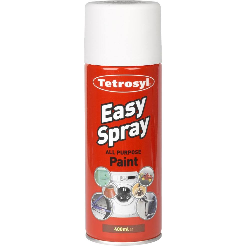 Tetrosyl All Purpose Easy Spray Paint Matt White 400ml Ideal For Interior Use