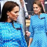 Kate Middleton dazzles in blue polka dot dress and classic drop earrings at Wimbledon