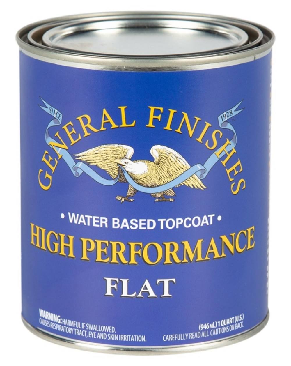 General Finishes High Performance Water Based Topcoat, 1 Quart, Flat
