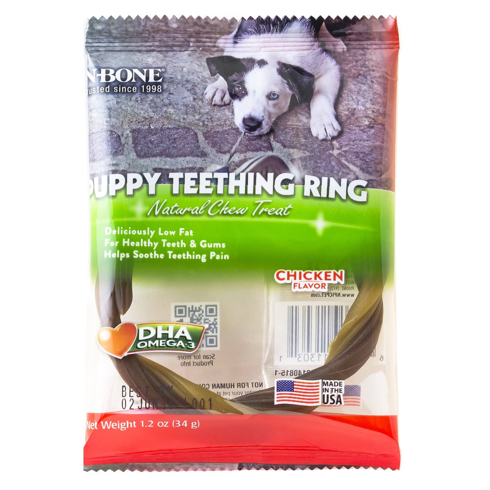 N-Bone Puppy Teething Ring Natural Chew Treat - Chicken Flavor