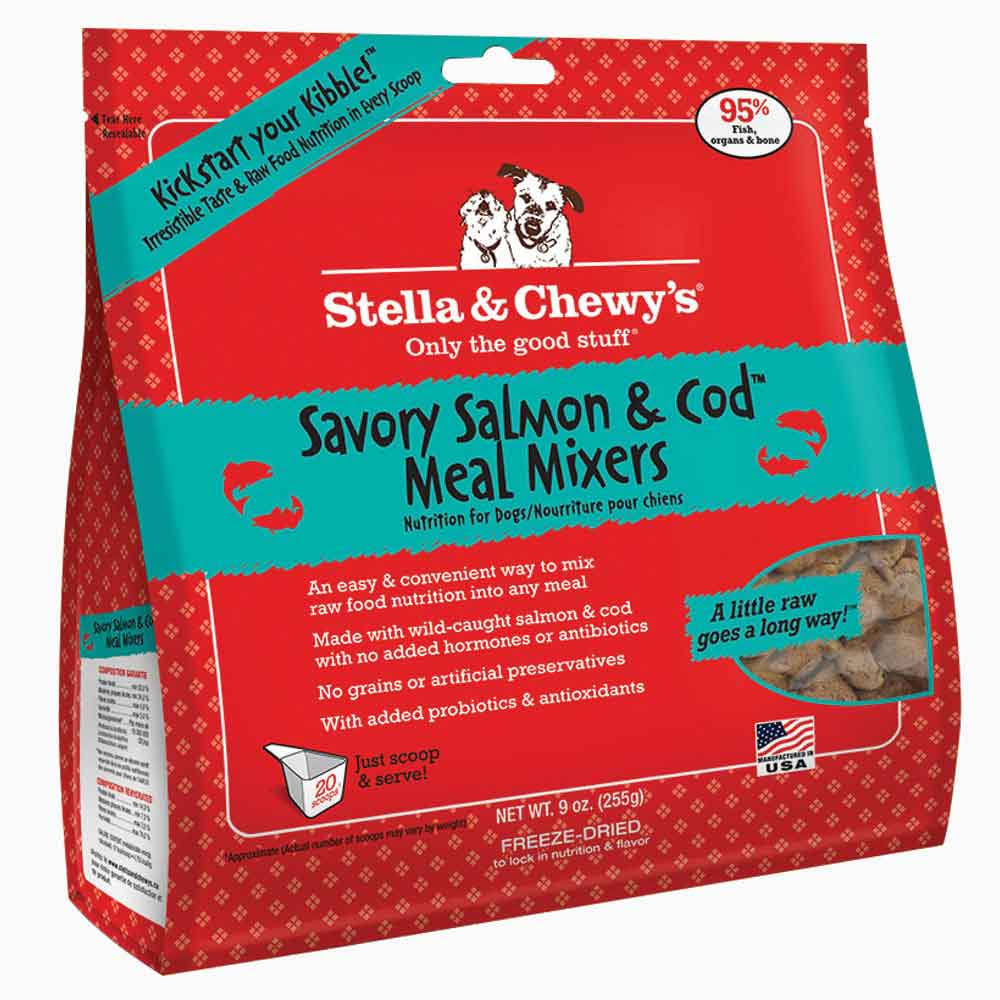 Stella & Chewy's Adult Dog Dry Food - Savory Salmon & Cod Mixers, 255g