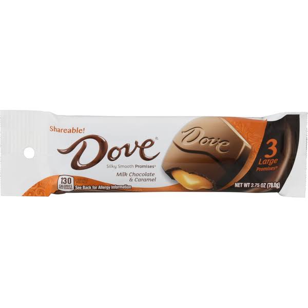 Dove Promises Milk Chocolate & Caramel, 3 Large - 2.75 oz