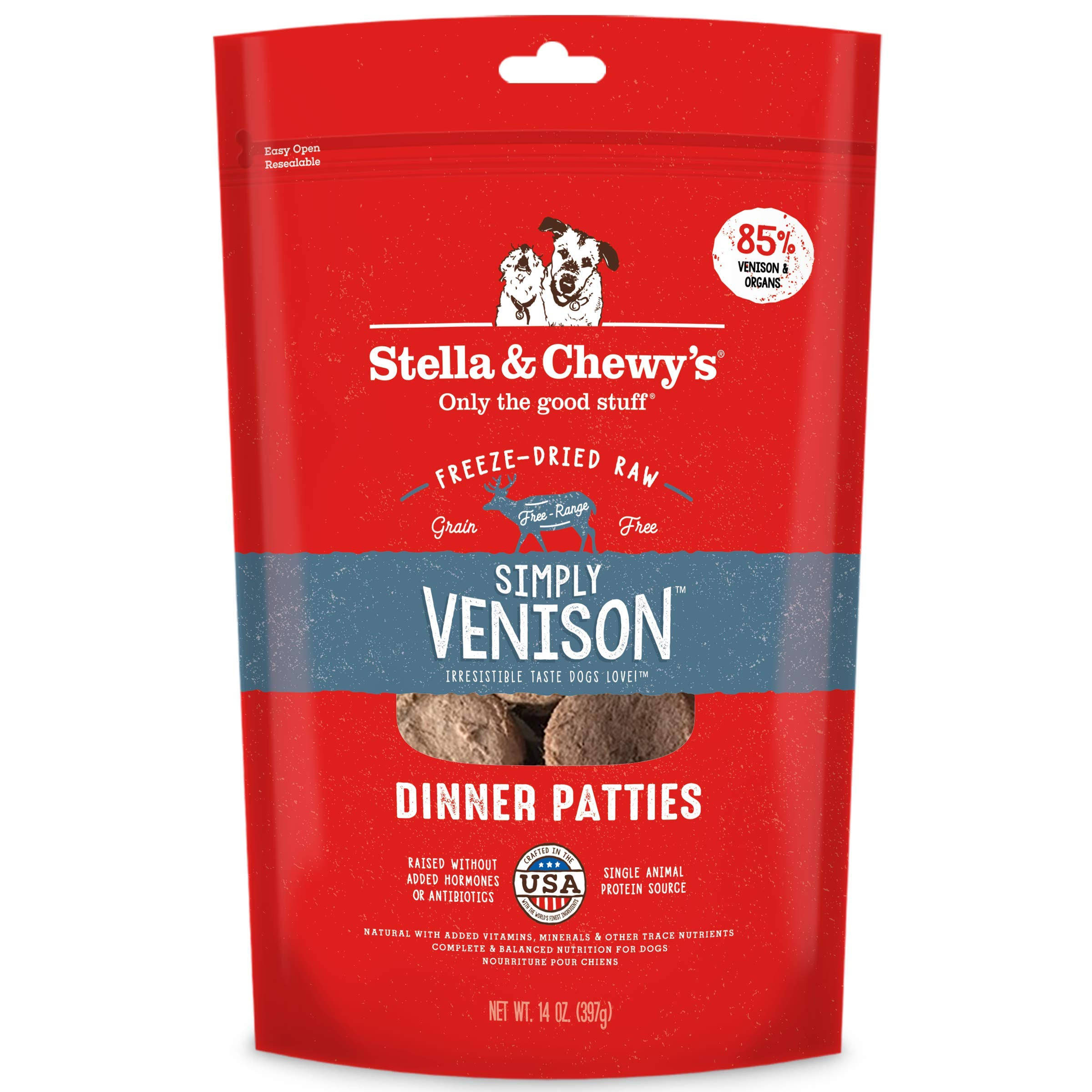 Stella & Chewy's Freeze-Dried Raw Simply Venison Dinner Patties Dog Food 14 oz