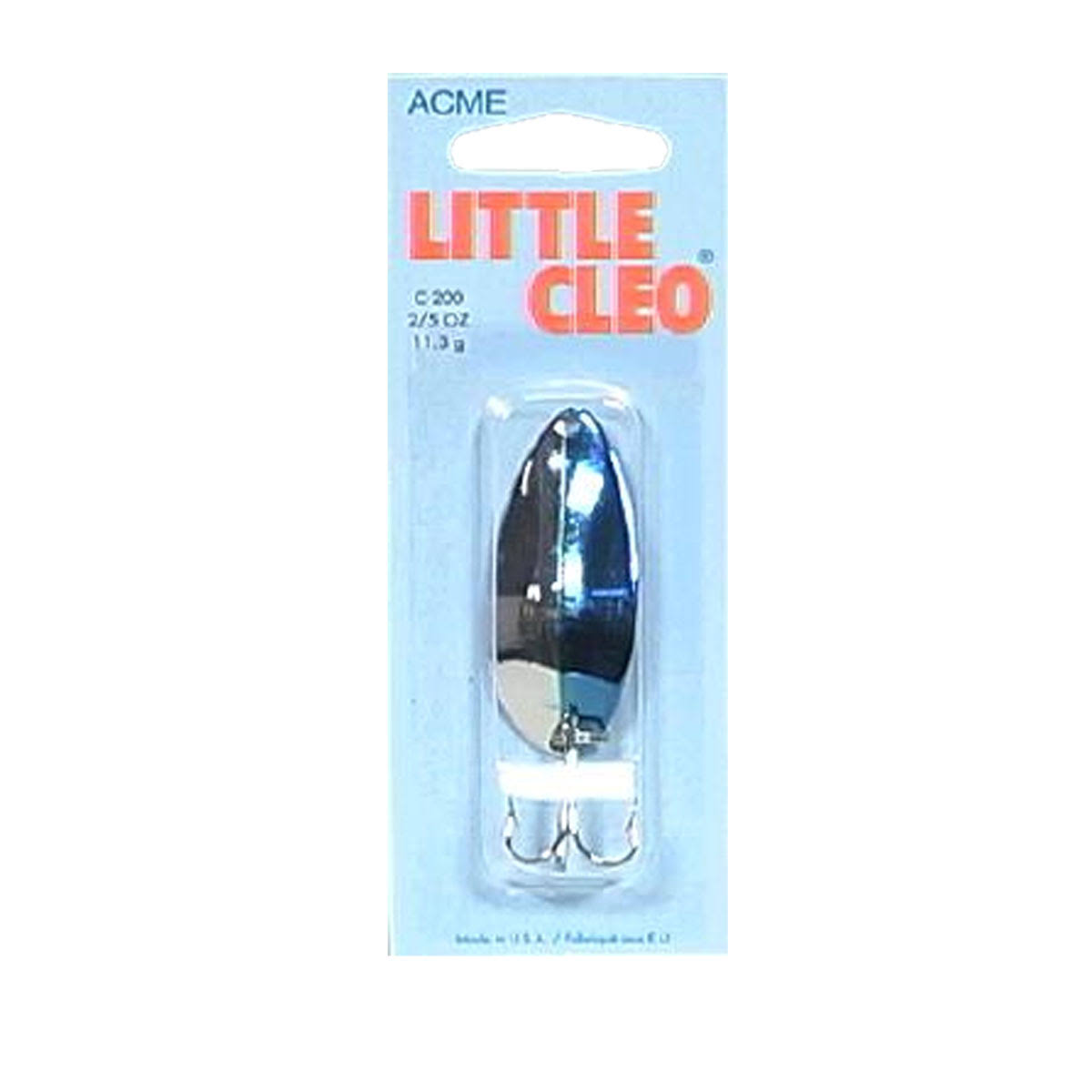 Acme Little Cleo Spoon - Nickel/Neon Blue, 2/5oz