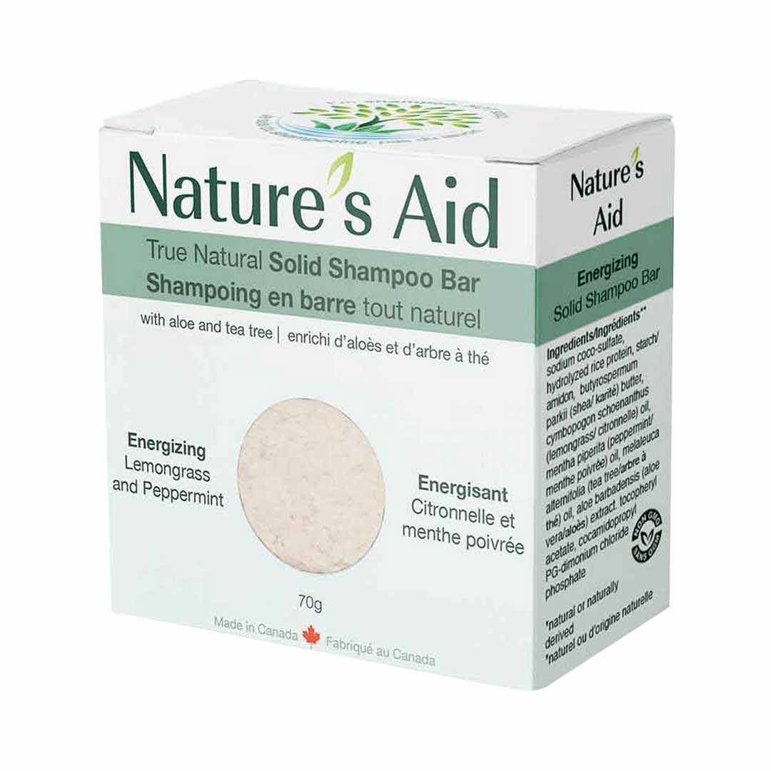 Nature's Aid True Natural Solid Shampoo Bar Lemongrass & Mint - 70 G