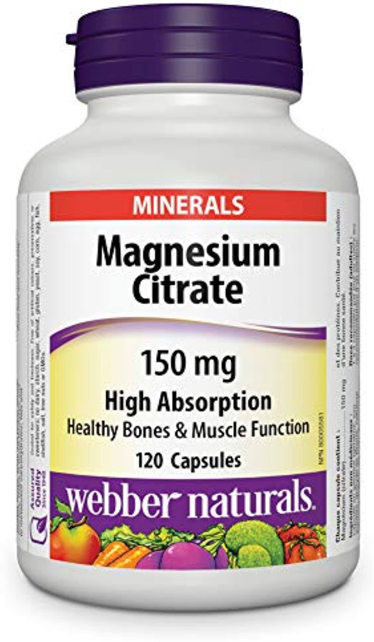 Webber Naturals Magnesium Citrates High Absorption Dietary Supplement - 150mg, 120ct