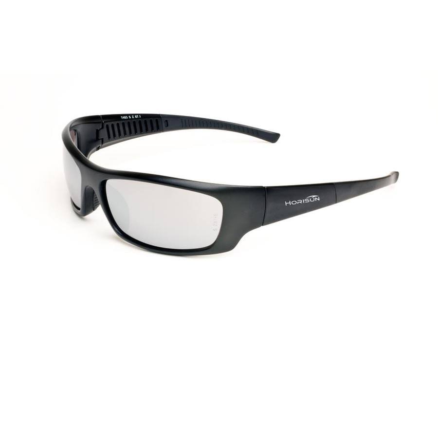 Z87horisun 7483 Safety Glasses, Satin Black Frame/Smoke Silver Mirror Lens, Size: One Size