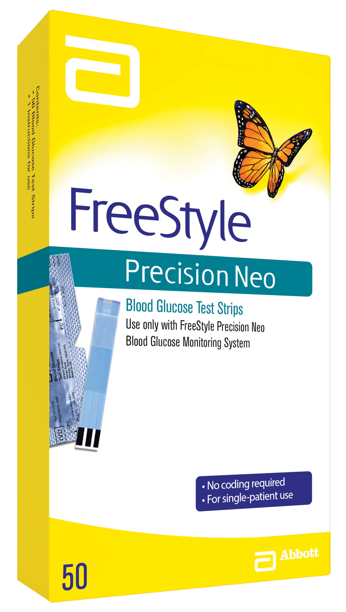 Abott FreeStyle Precision Neo Blood Glucose Test Strips - 50pk