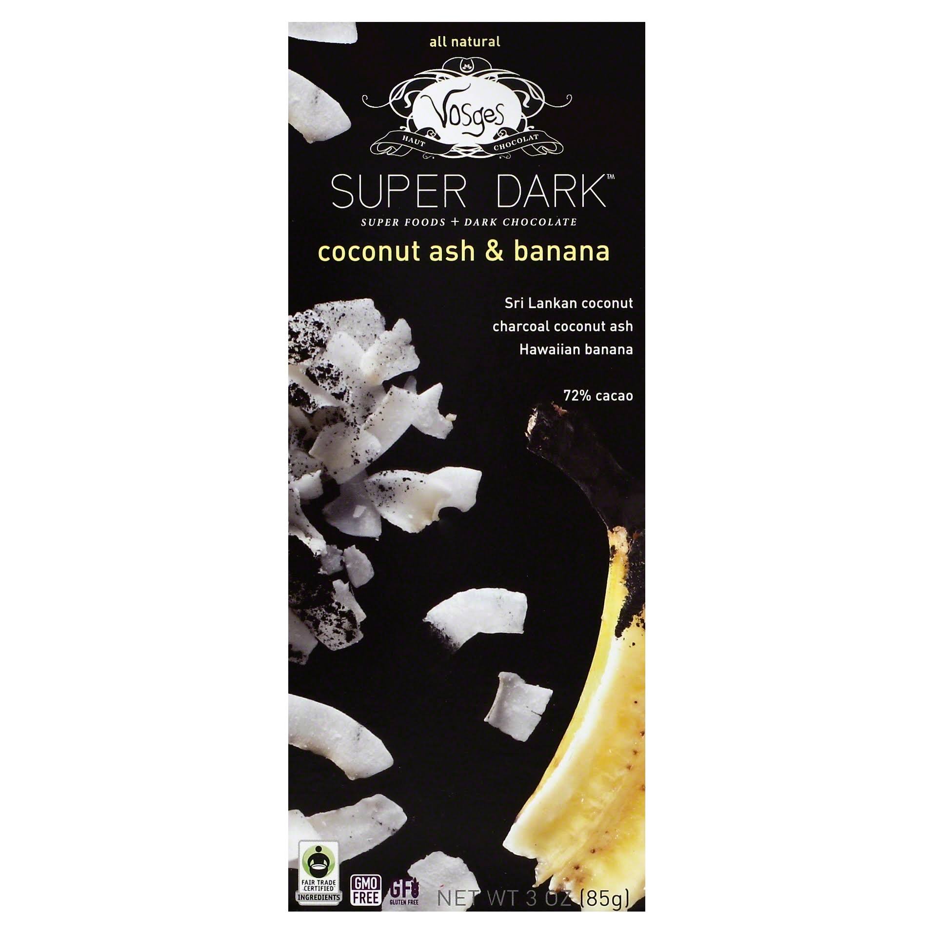 Vosges Haut Chocolat Super Dark - Coconut Ash & Banana, 85g