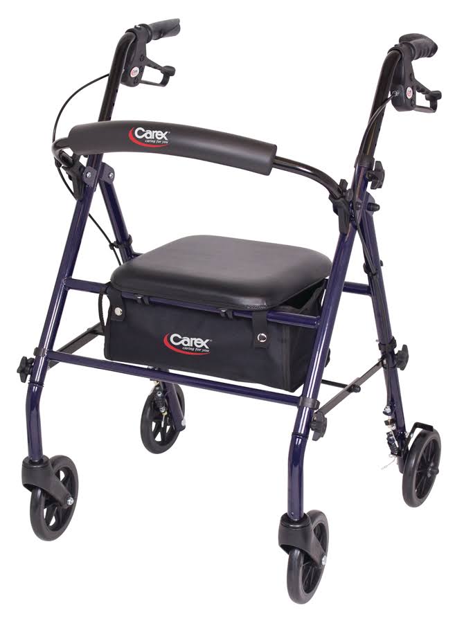 Carex Steel Rollator With Seat and Backrest Walker