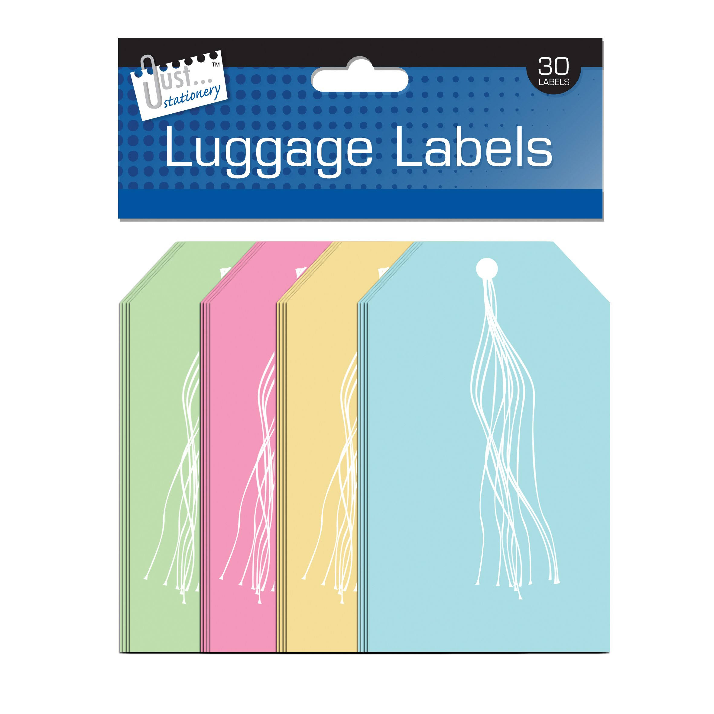 Coloured Luggage Labels String - 30 Labbles