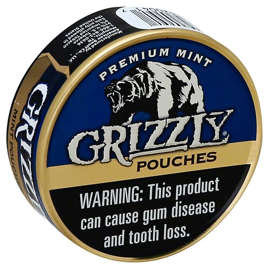 Grizzly Snuff, Moist, Premium Mint, Pouches - 0.84 oz