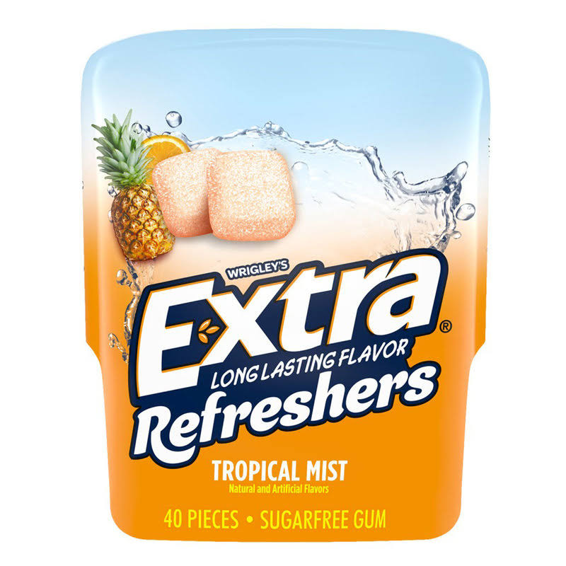Extra Refreshers Chewing Gum - Tropical Mist, 40ct