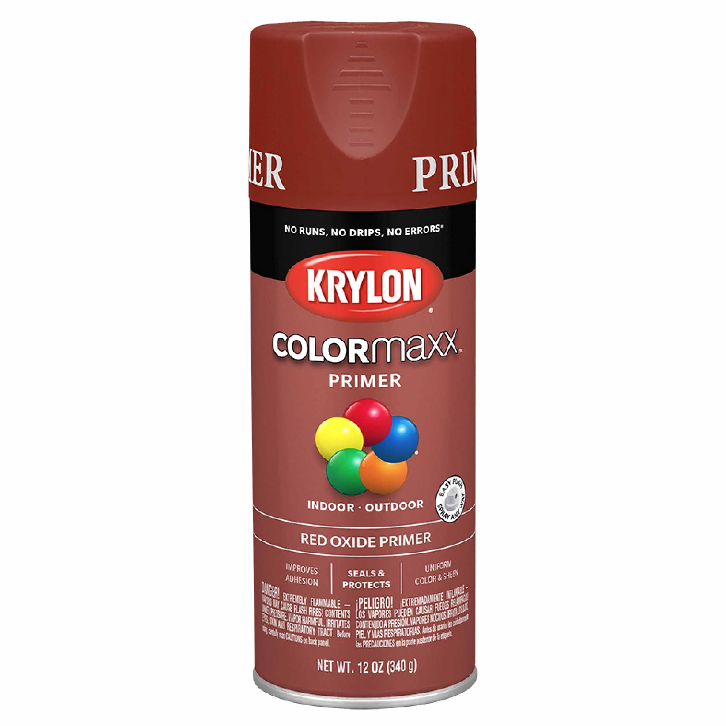 Krylon ColorMaxx Indoor/Outdoor All-Purpose Spray Primer - Red Oxide, 12oz