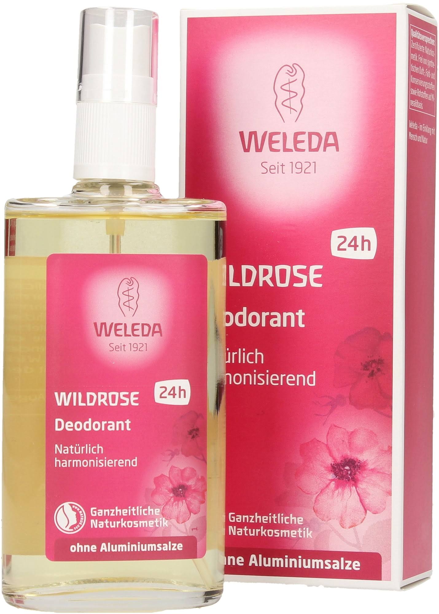 Weleda Deodorant Spray, 24 Hour, Wild Rose - 3.4 fl oz