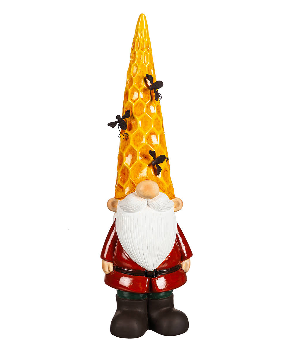 Evergreen Yellow & Red Honeycomb-Hat Garden Gnome One-Size