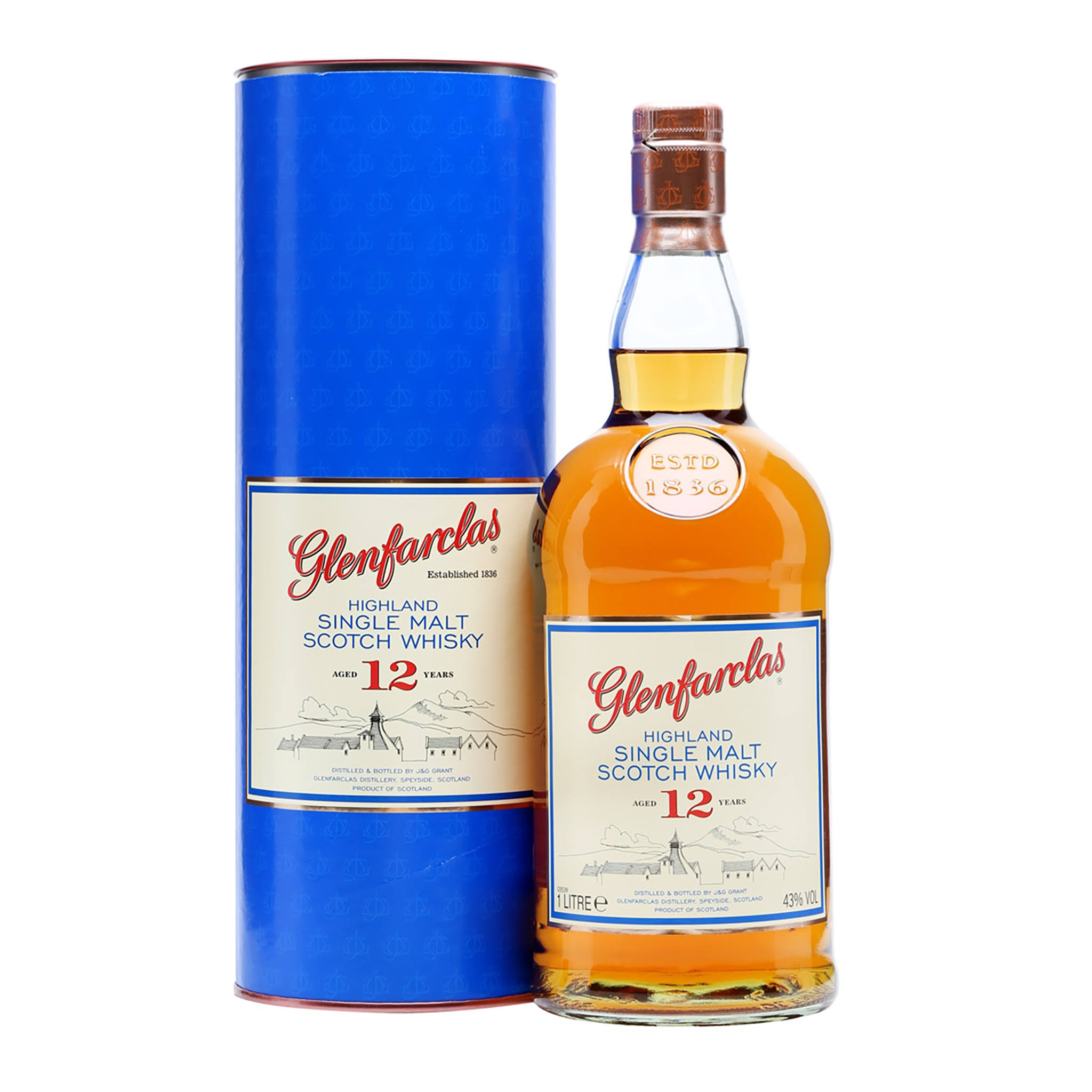 Glenfarclas 12 Year Old Single Malt Scotch Whisky (1000ml)