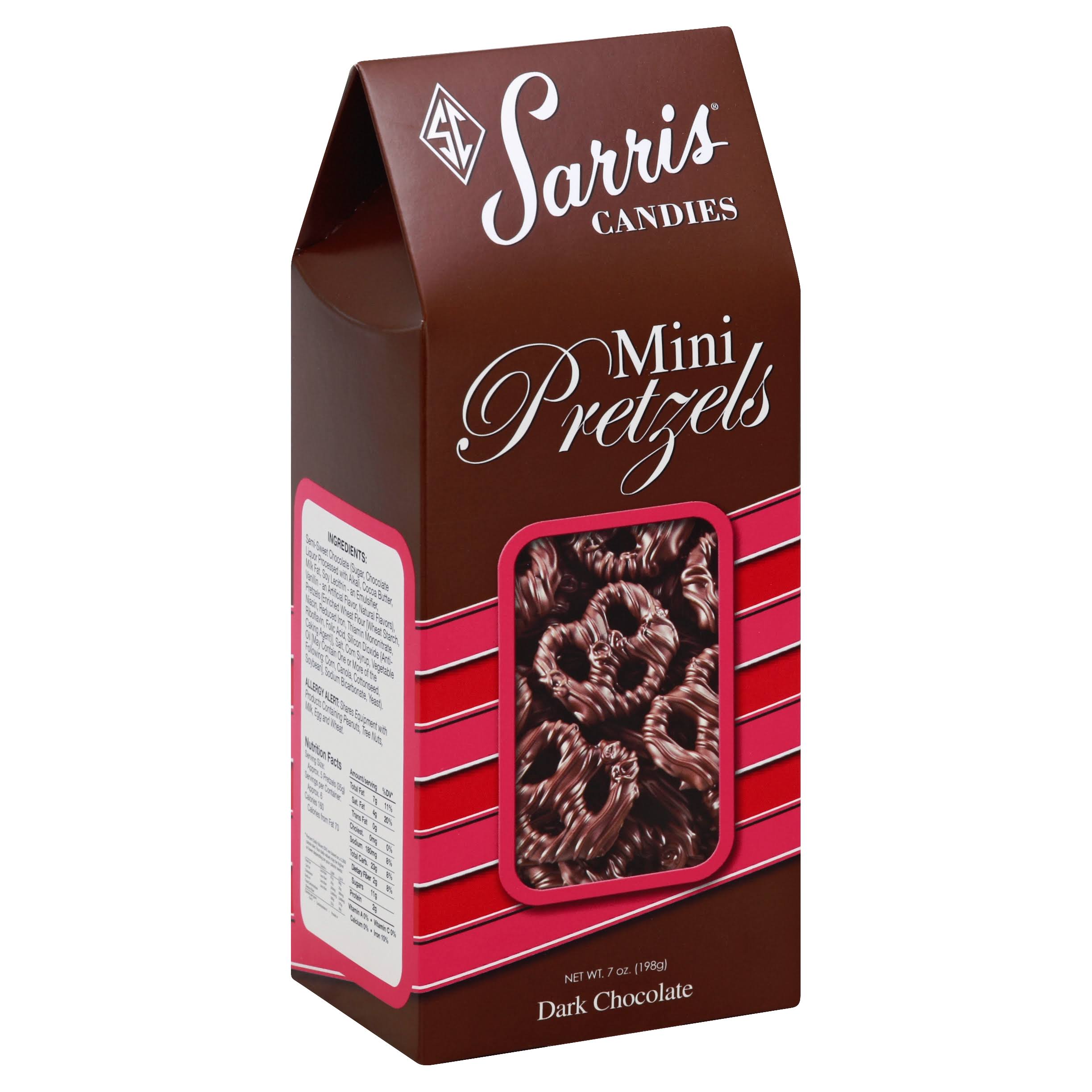 Sarris Candies Pretzels, Dark Chocolate, Mini - 7 oz